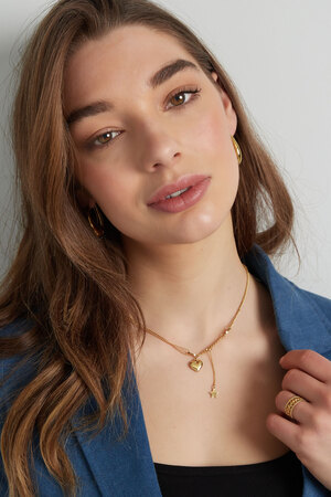 Necklace with heart and star charm - gold  h5 Picture4